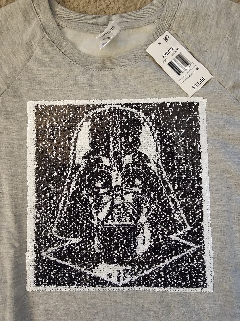 Grey Kid’s Sequin Graphic Crewneck Sweater - Picture 4 of 5